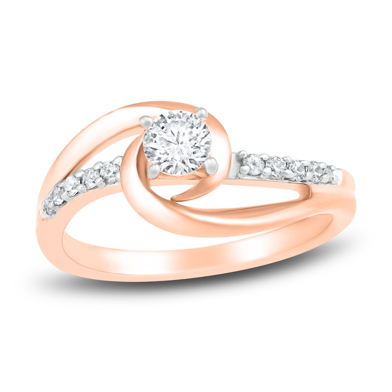 Diamond Promise Ring 1/4 ct tw Round 10K Rose Gold