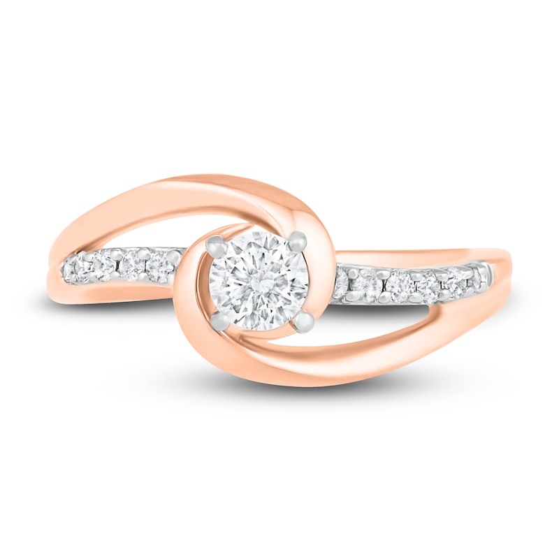 Diamond Promise Ring 1/4 ct tw Round 10K Rose Gold