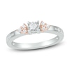Thumbnail Image 1 of Diamond Promise Ring 1/6 ct tw Round/Baguette-cut 10K Two-Tone Gold
