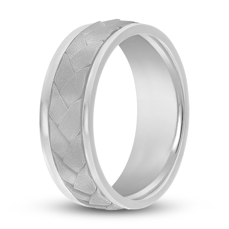 Main Image 2 of Braided Ring 14K White Gold 7mm