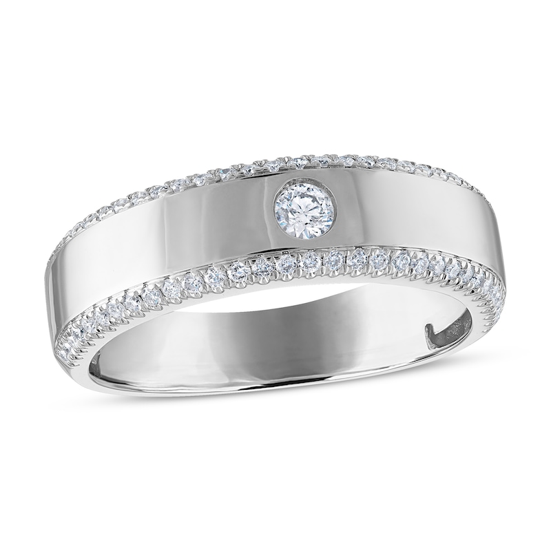 Main Image 1 of Diamond Wedding Band 3/8 ct tw Round 14K White Gold