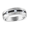 Thumbnail Image 1 of Black Diamond Wedding Band 1/3 ct tw Round 14K White Gold