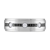 Thumbnail Image 3 of Black Diamond Wedding Band 1/3 ct tw Round 14K White Gold
