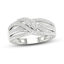 Diamond 3-Stone Ring 1/2 ct tw Round 10K White Gold