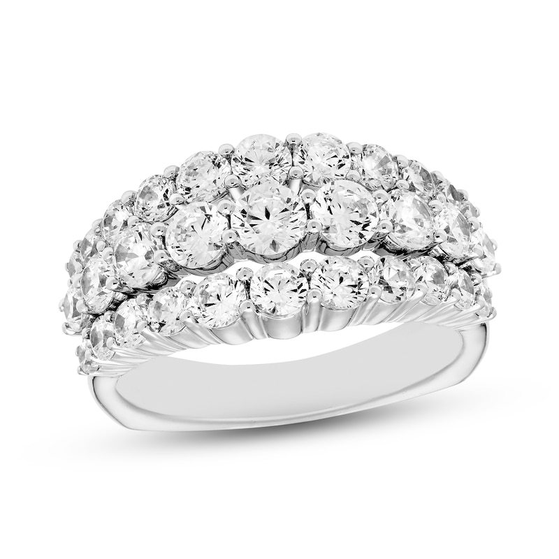 Diamond 3-Row Ring 2-1/2 ct tw Round 18K White Gold