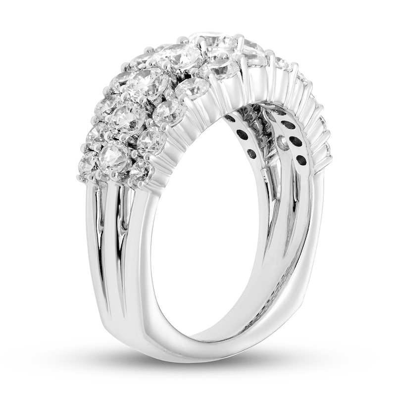 Main Image 2 of Diamond 3-Row Ring 2-1/2 ct tw Round 18K White Gold