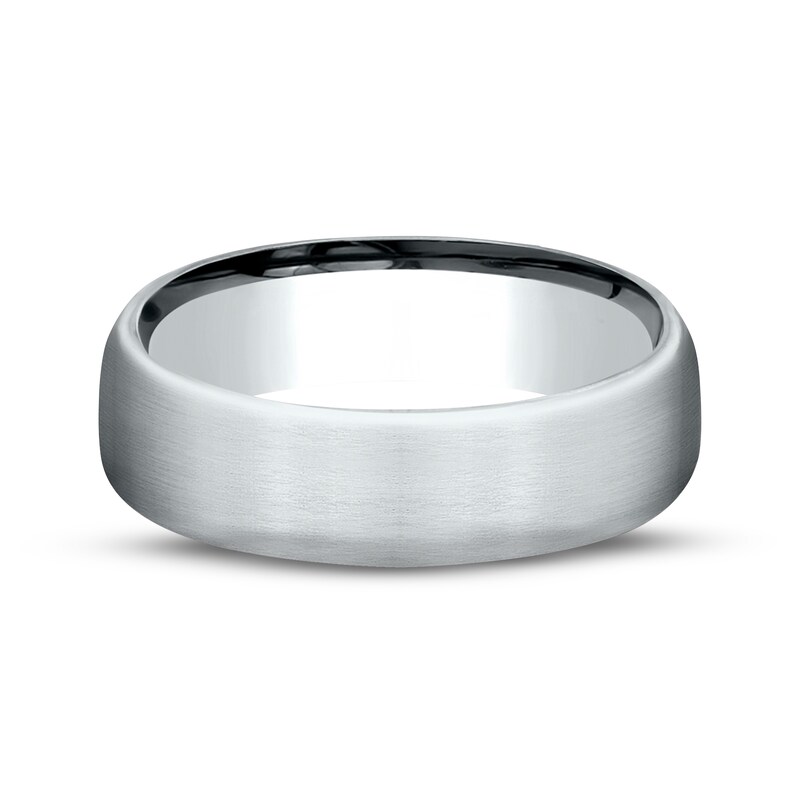 Satin Wedding Band 10K White Gold 6.5mm