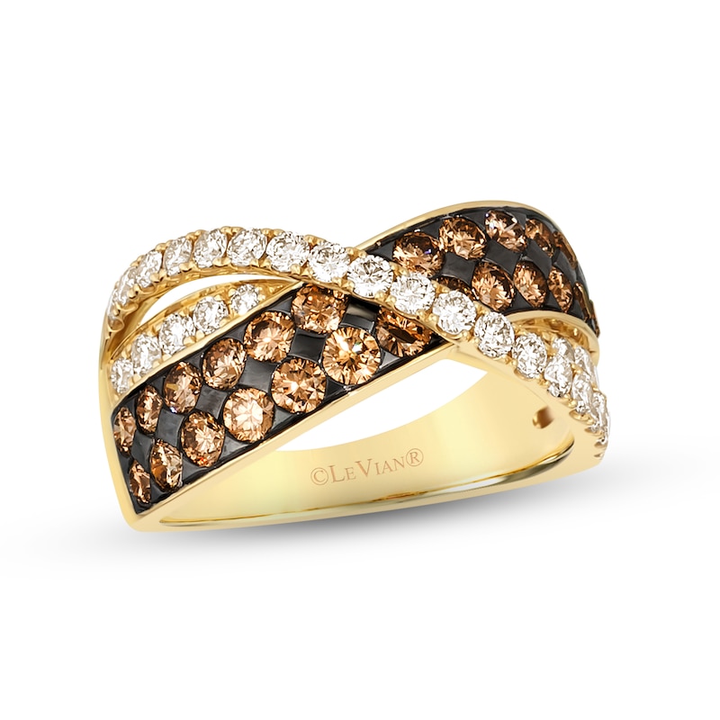 Main Image 1 of Le Vian Chocolate Diamond Ring 1-7/8 ct tw Round 14K Honey Gold