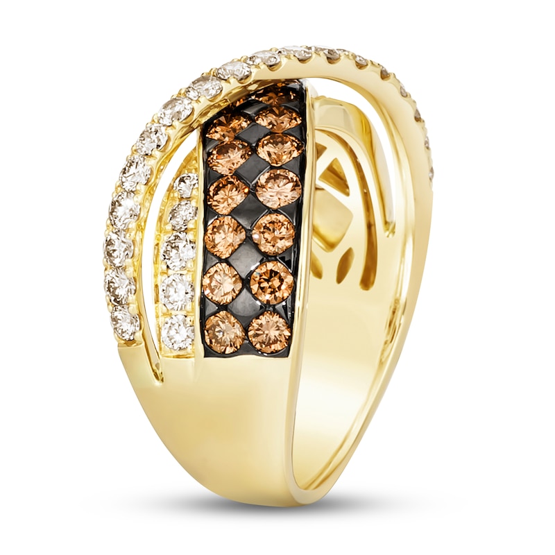 Le Vian Chocolate Diamond Ring 1-7/8 ct tw Round 14K Honey Gold