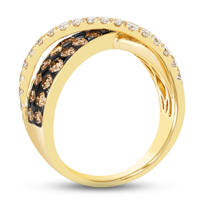 Le Vian Chocolate Diamond Ring 1-7/8 ct tw Round 14K Honey Gold
