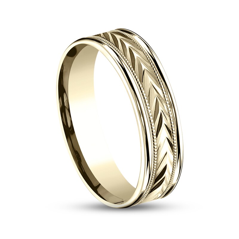 Wheat Wedding Band 10K Yellow Gold 6mm