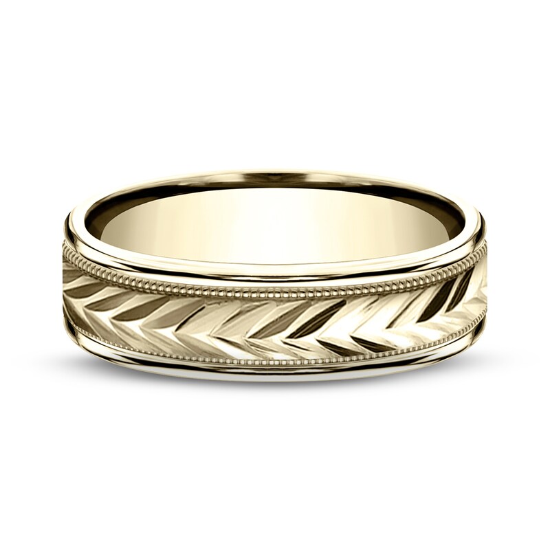 Wheat Wedding Band 10K Yellow Gold 6mm