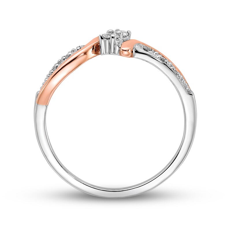 Main Image 2 of Diamond Ring 1/10 ct tw Round 10K Two-Tone Gold