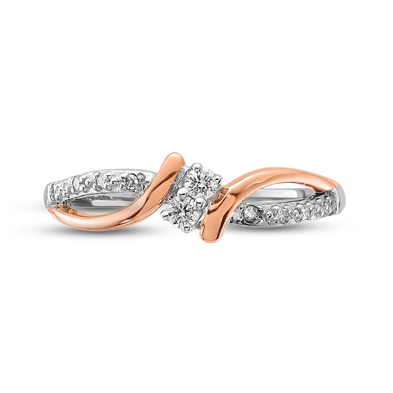 Main Image 3 of Diamond Ring 1/10 ct tw Round 10K Two-Tone Gold