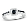 Thumbnail Image 1 of Black Diamond Ring 3/8 ct tw Round 10K White Gold