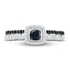 Thumbnail Image 2 of Black Diamond Ring 3/8 ct tw Round 10K White Gold