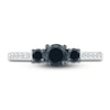 Thumbnail Image 2 of Black Diamond 3-Stone Ring 1/2 ct tw Round 10K White Gold