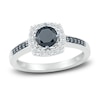 Thumbnail Image 1 of Black & White Diamond Ring 3/4 ct tw Round 10K White Gold