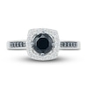 Thumbnail Image 1 of Black & White Diamond Ring 3/4 ct tw Round 10K White Gold