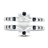 Thumbnail Image 1 of Black Diamond Anniversary Enhancer Ring 3/8 ct tw Round 10K White Gold