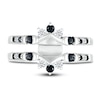 Thumbnail Image 2 of Black Diamond Anniversary Enhancer Ring 3/8 ct tw Round 10K White Gold