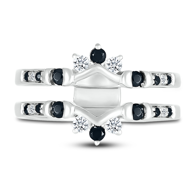 Main Image 2 of Black Diamond Anniversary Enhancer Ring 3/8 ct tw Round 10K White Gold