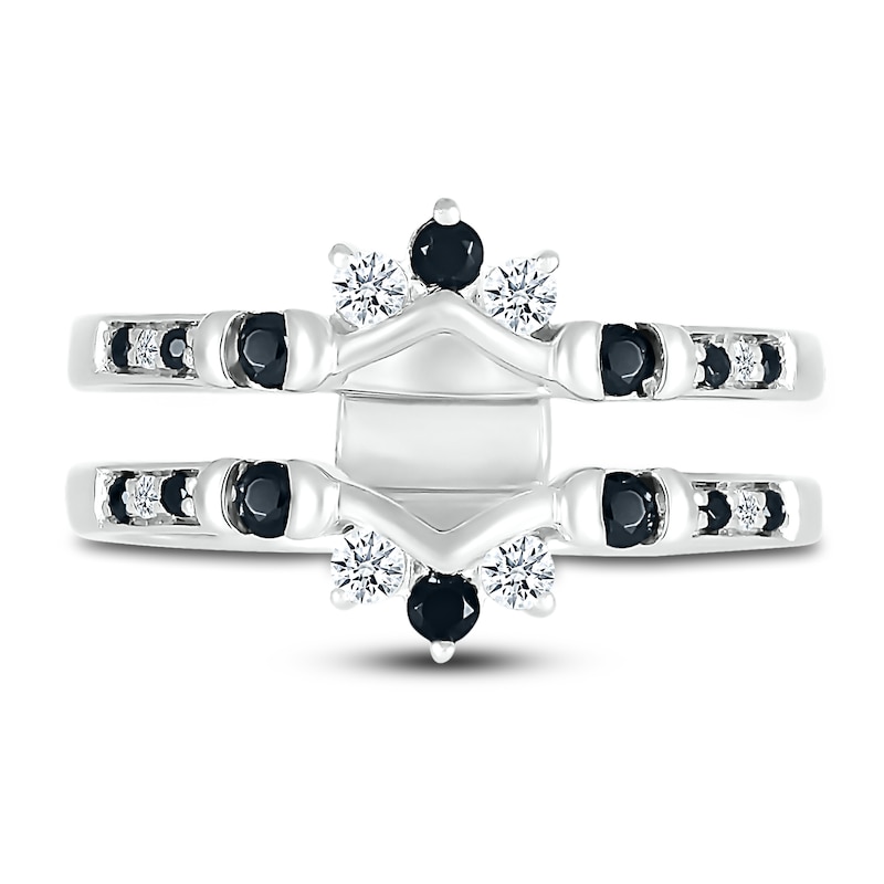 Black Diamond Anniversary Enhancer Ring 3/8 ct tw Round 10K White Gold