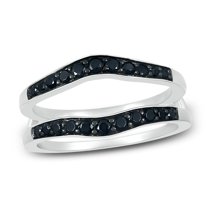 Main Image 1 of Black Diamond Anniversary Enhancer Ring 1/2 ct tw Round 10K White Gold