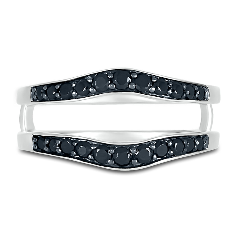 Main Image 2 of Black Diamond Anniversary Enhancer Ring 1/2 ct tw Round 10K White Gold