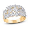 Thumbnail Image 1 of Diamond Ring 1 ct tw Round/Baguette 14K Yellow Gold