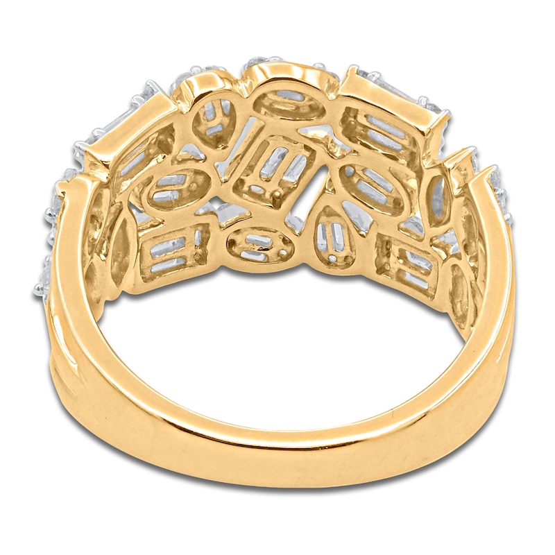 Main Image 3 of Diamond Ring 1 ct tw Round/Baguette 14K Yellow Gold