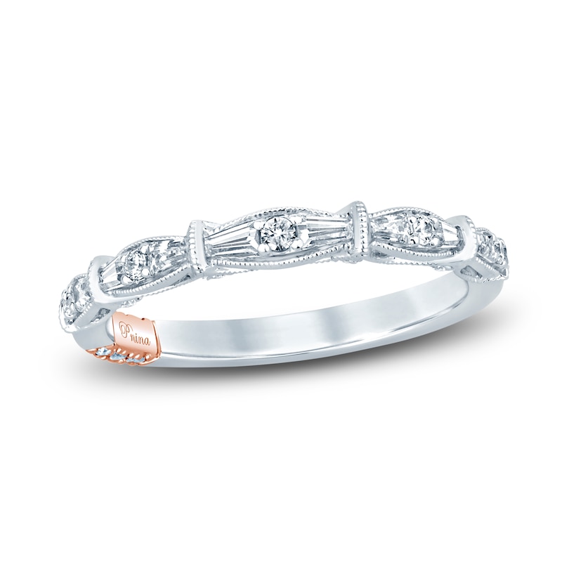 Main Image 1 of Pnina Tornai Diamond Anniversary Ring 1/3 ct tw Baguette/Round 14K White Gold