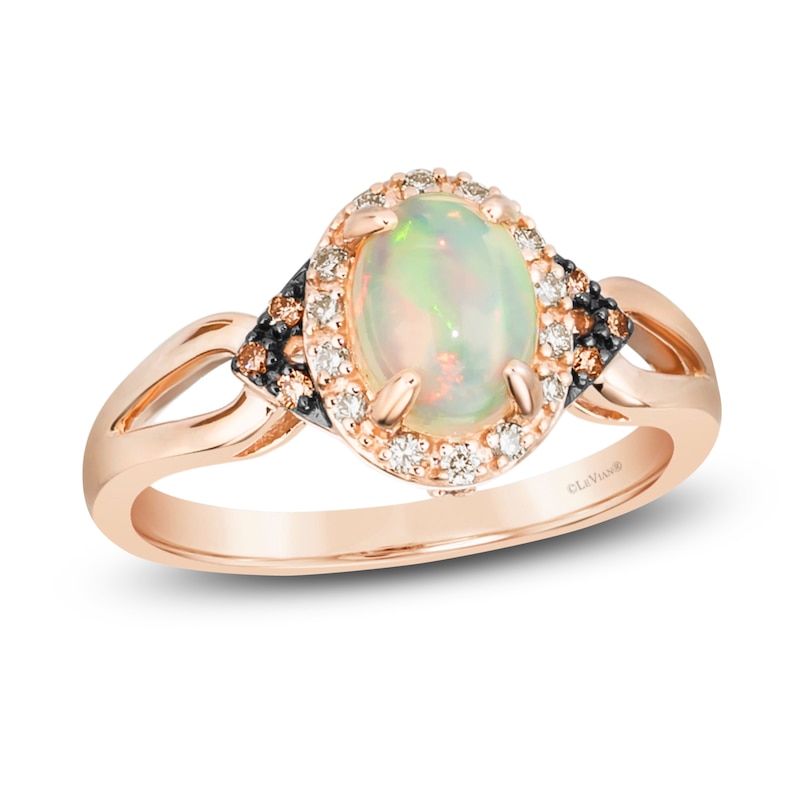 Le Vian Natural Opal Ring 1/6 ct tw Diamonds 14K Strawberry Gold