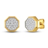 Thumbnail Image 2 of Men's Diamond Earrings 1/4 ct tw Round Yellow Ion-Plated Stainless Steel