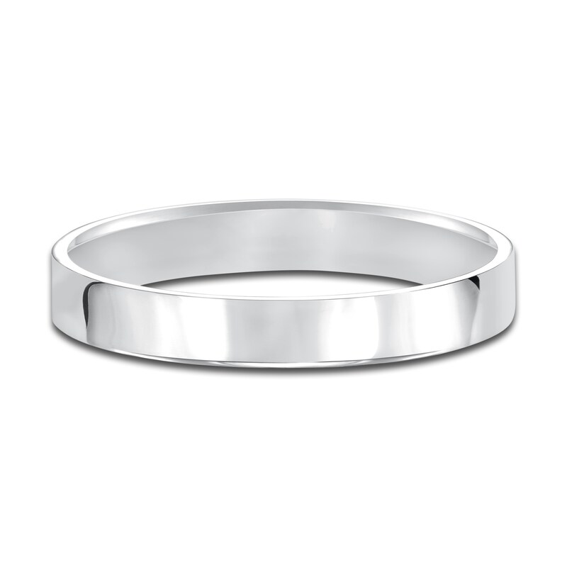 Main Image 2 of Flat Wedding Band 14K White Gold 3mm