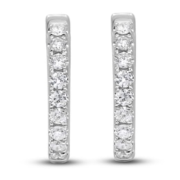 Diamond Hoop Earrings 1/3 ct tw Round 14K White Gold