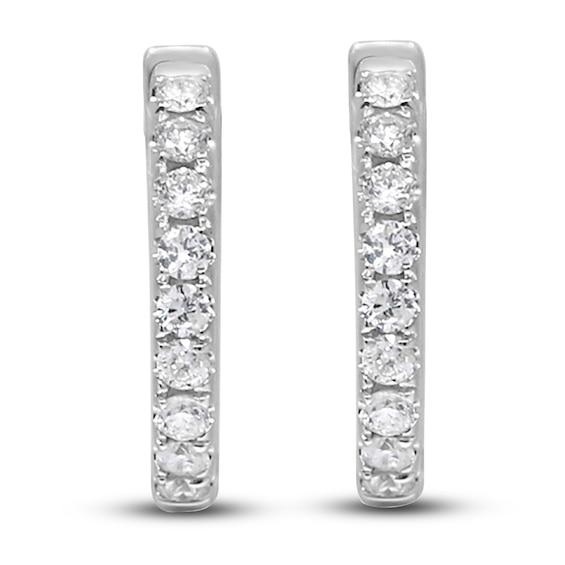 Jared The Galleria Of Jewelry Diamond Hoop Earrings 1/3 ct tw Round 14K White Gold