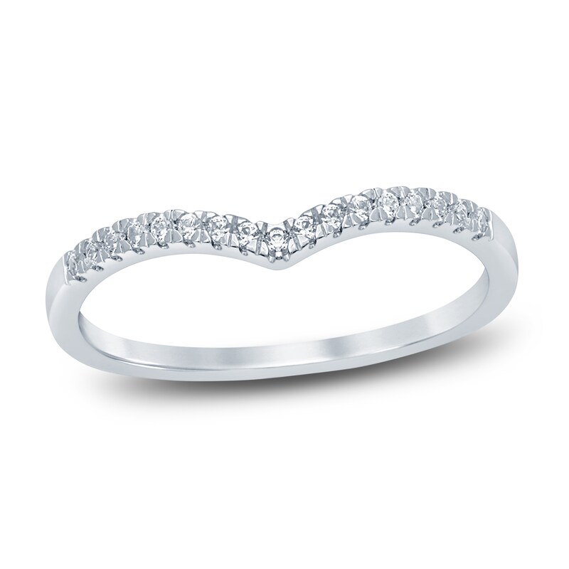 Main Image 1 of Diamond Contour Anniversary Band 1/10 ct tw Round 14K White Gold