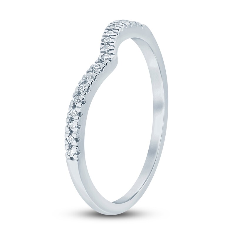 Main Image 2 of Diamond Contour Anniversary Band 1/10 ct tw Round 14K White Gold