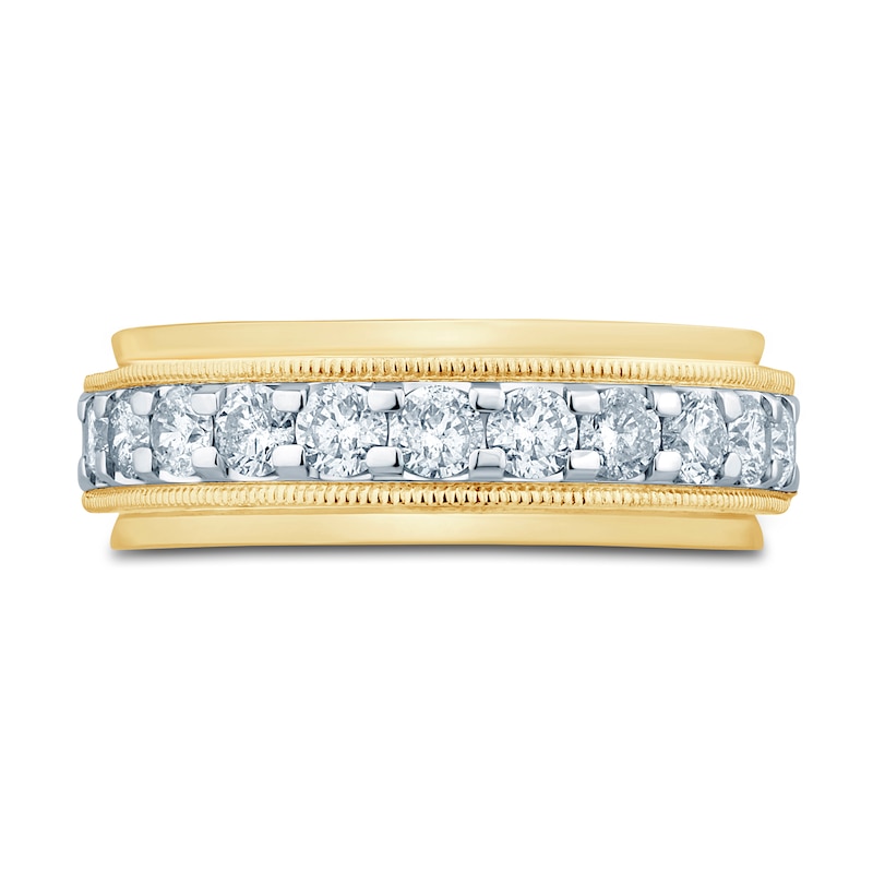 Main Image 3 of Men's Diamond Wedding Band 1 ct tw Round 14K Yellow Gold