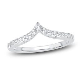 Diamond Chevron Anniversary Band 1/5 ct tw Round 14K White Gold