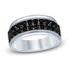 Thumbnail Image 1 of Men's Black Diamond Anniversary Ring 2 ct tw Round 10K White Gold