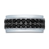 Thumbnail Image 3 of Men's Black Diamond Anniversary Ring 2 ct tw Round 10K White Gold