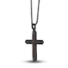 Thumbnail Image 2 of Men's Black Wooden Cross Pendant Necklace Stainless Steel 24"