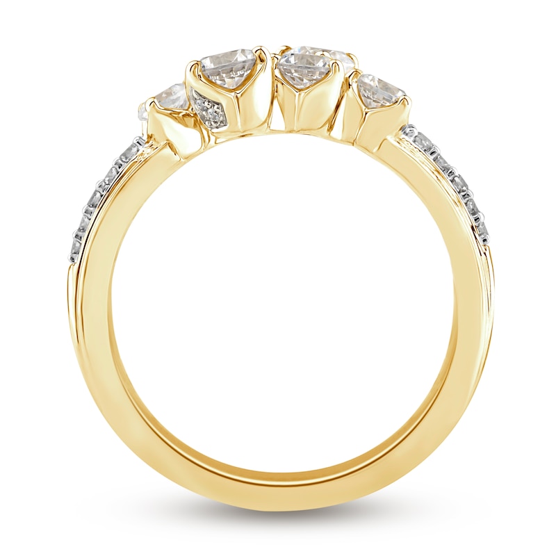 Diamond Bypass Ring 1 ct tw Round 14K Yellow Gold