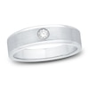 Thumbnail Image 1 of Men's Diamond Wedding Band 1/8 ct tw Round 10K White Gold