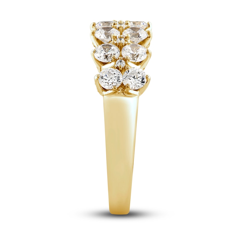Main Image 2 of Diamond Double Row Ring 1-1/2 ct tw Round 14K Yellow Gold