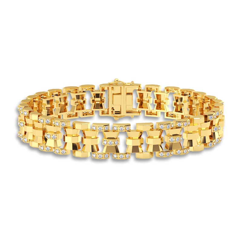 Main Image 1 of Men's Diamond Bracelet 1 ct tw 14K Yellow Gold 8.5"