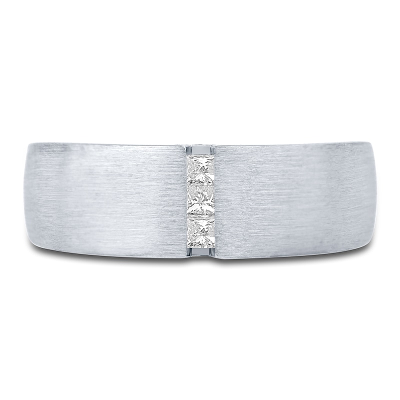 Main Image 2 of Men's Diamond Wedding Band 1/5 ct tw Square-cut 10K White Gold
