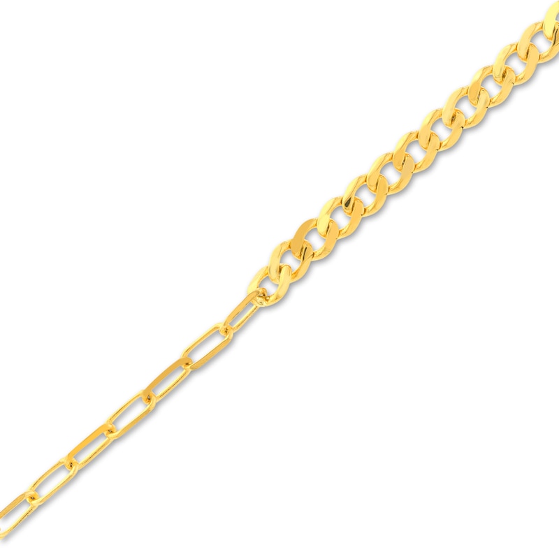 Main Image 2 of Solid Paperclip/Curb Bracelet 14K Yellow Gold 7.5"